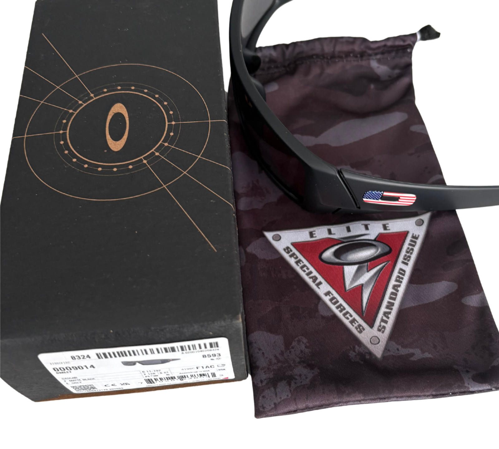 Authentic New Oakley Gascan Sunglasses Matte Black Prizm Lens USA Flag w/pouch