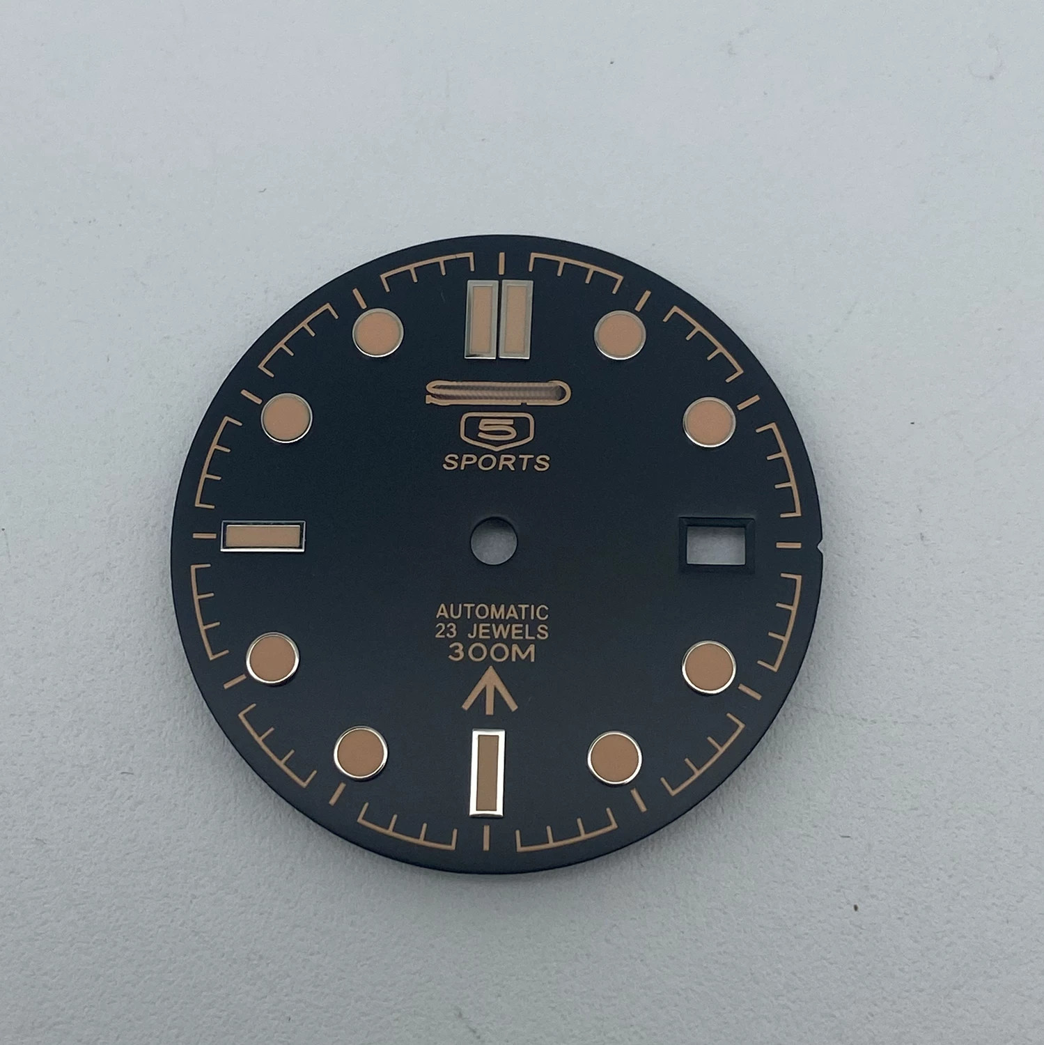 Diy 31mm Black Watch Dial+Hands Green Luminous for Seamaster 007 Nh35 Movement