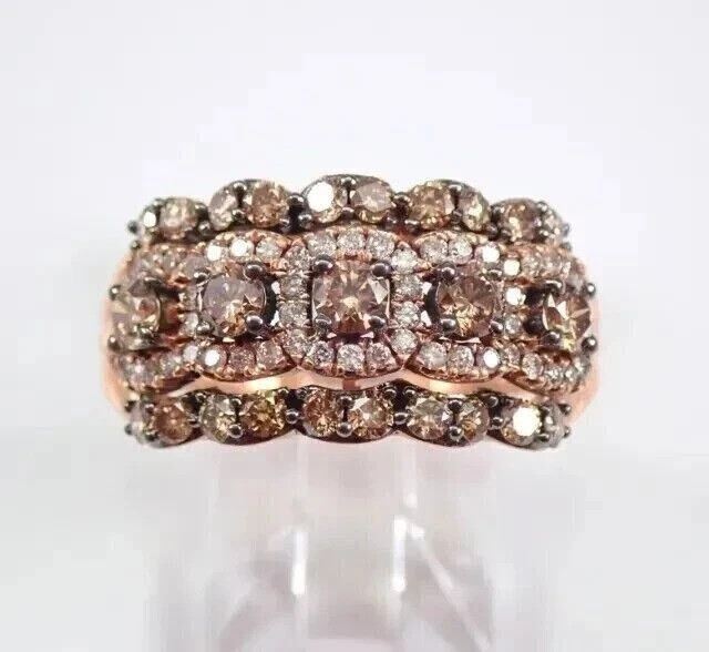 2.60Ct Round Lab-Created Chocolate Diamond Engagement Eternity Ring 925 Silver