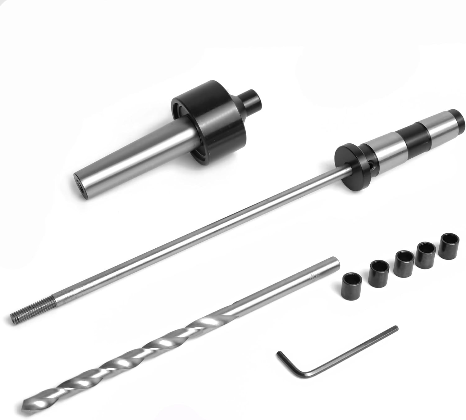 PM-002 MT2 Pen Mandrel Kit with 5 Bushings & 7mm Drill Bit for Woodturning
