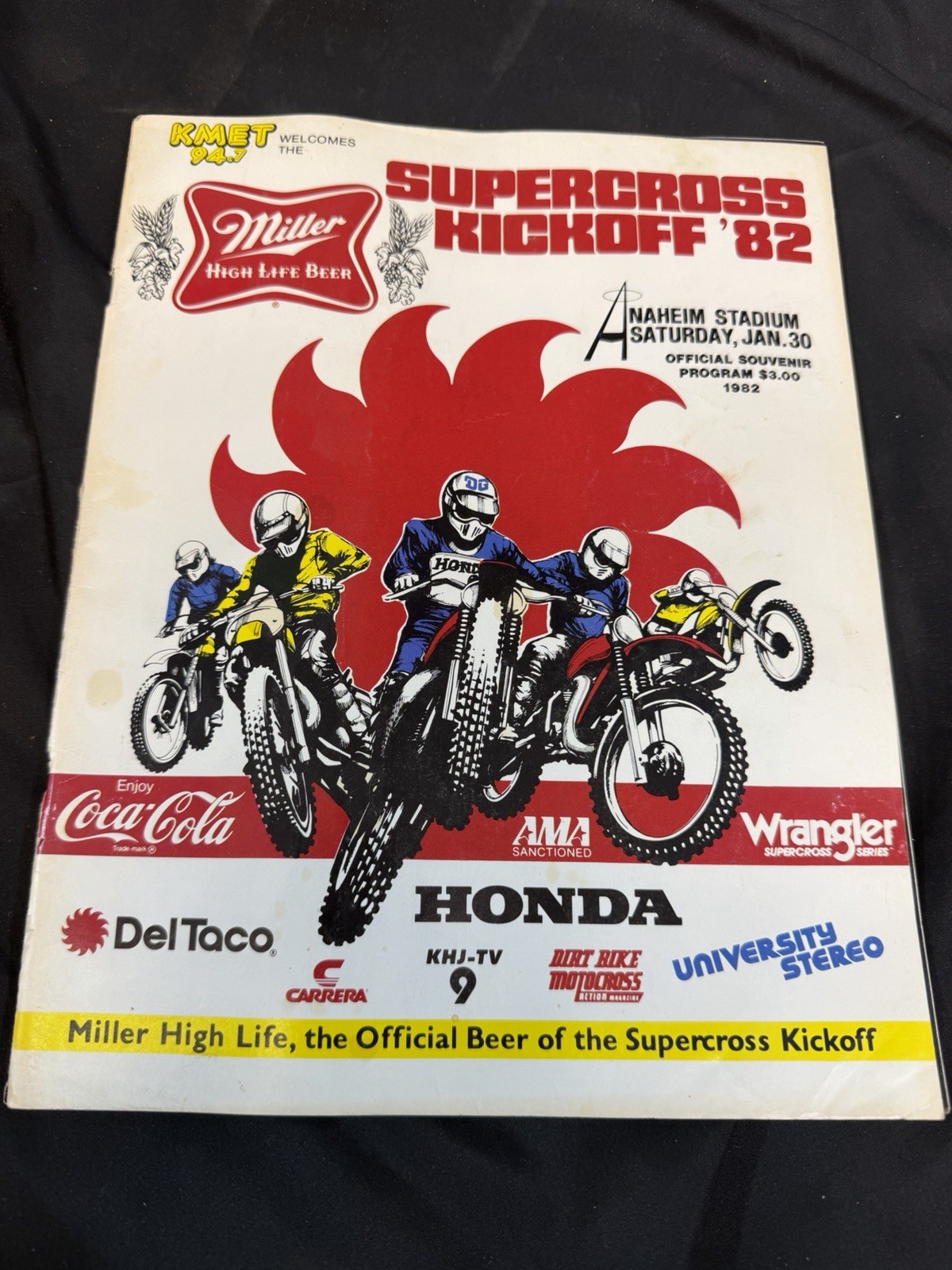 Vintage 1982 Supercross Kickoff Anaheim Stadium Official Souvenir Program