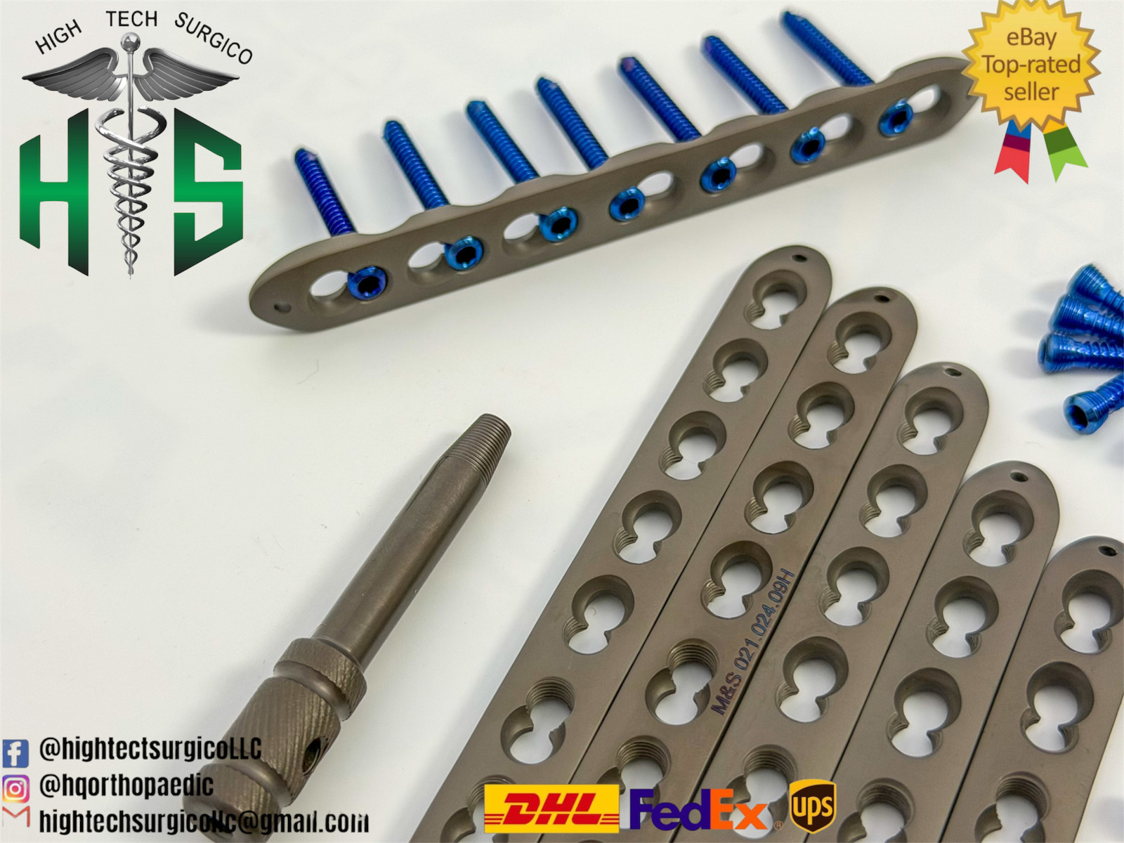 3.5mm Lócked Platès 5-10 Holes with Screws Títanium and Free Gifts  (78 pcs Set)