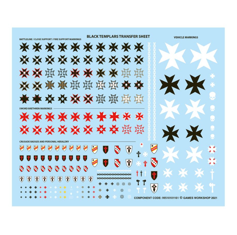 Black Templars - Transfer Sheet/Decals - Warhammer 40K Black Templars - Transfer Sheet/Decals - Warhammer 40K