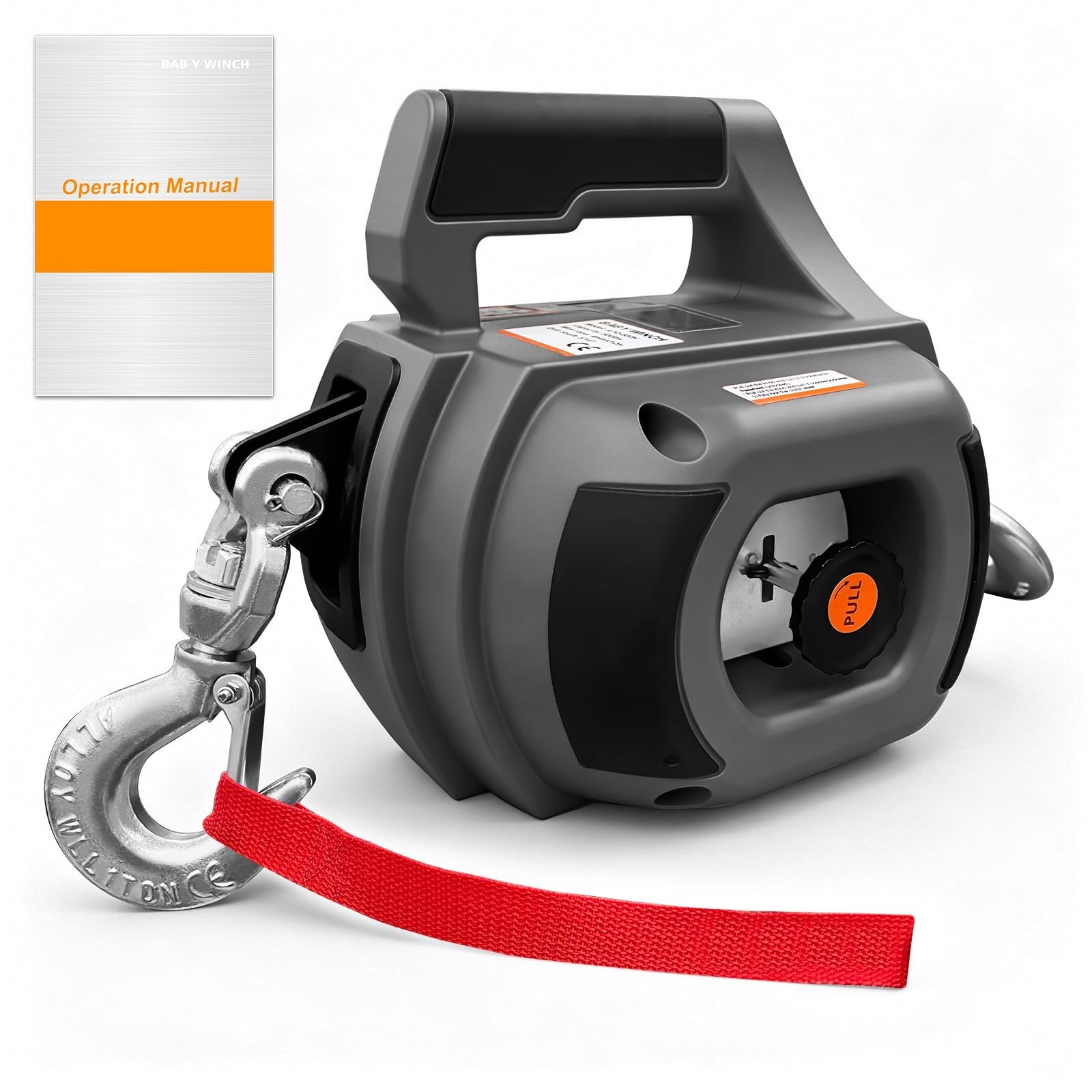 1000LBS Drill Powered Portable Handheld Winch 40FT, Anti-twist Alloy Steel Cable