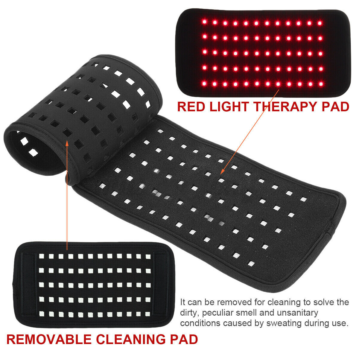 30W 660nm Red &850nm Near Infrared Light Therapy Waist Wrap Pad Belt Pain Relief