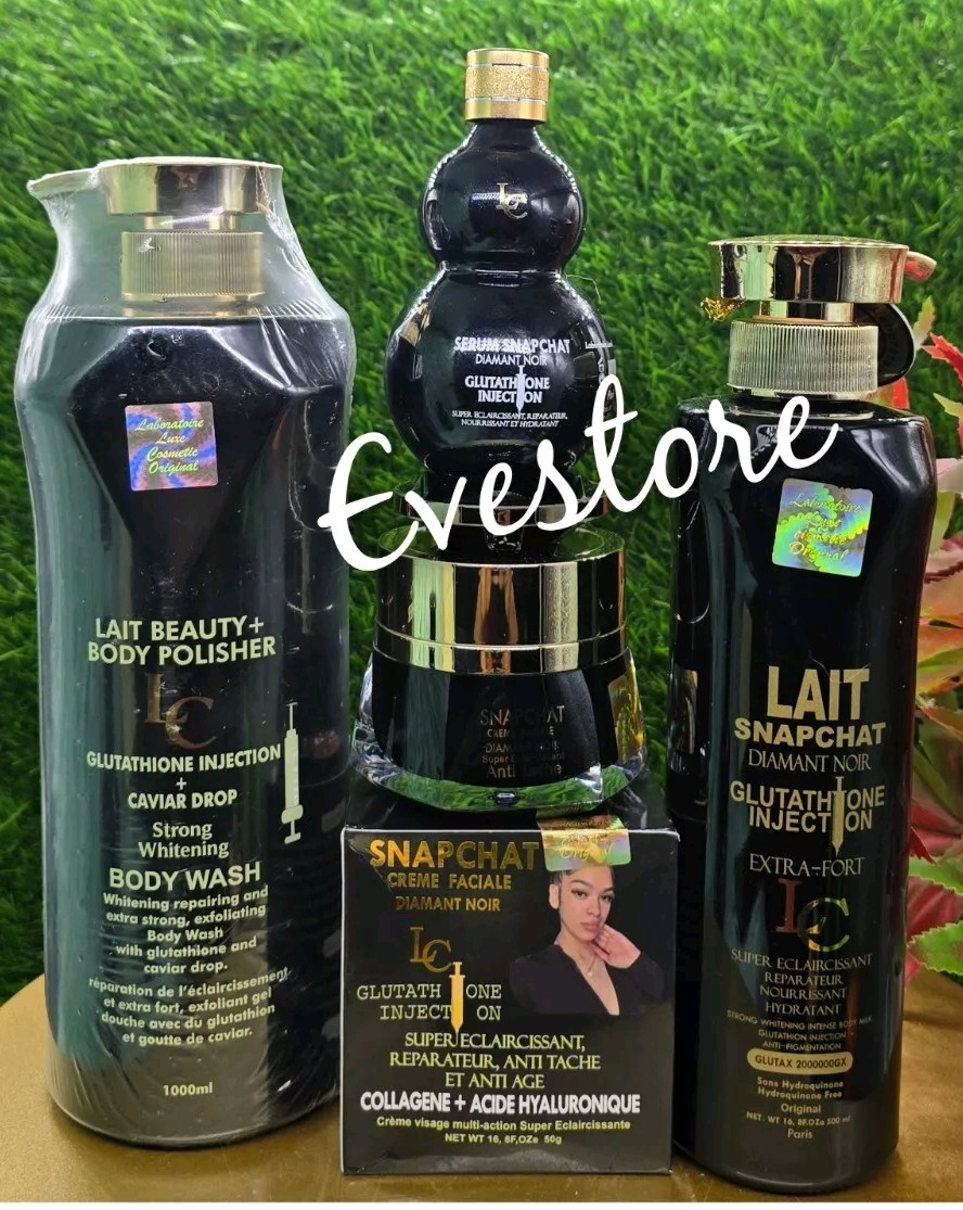 4pc. Lait snapchat Diamant Noir lotion, serum, Facecream & shower Gel  100% 👌