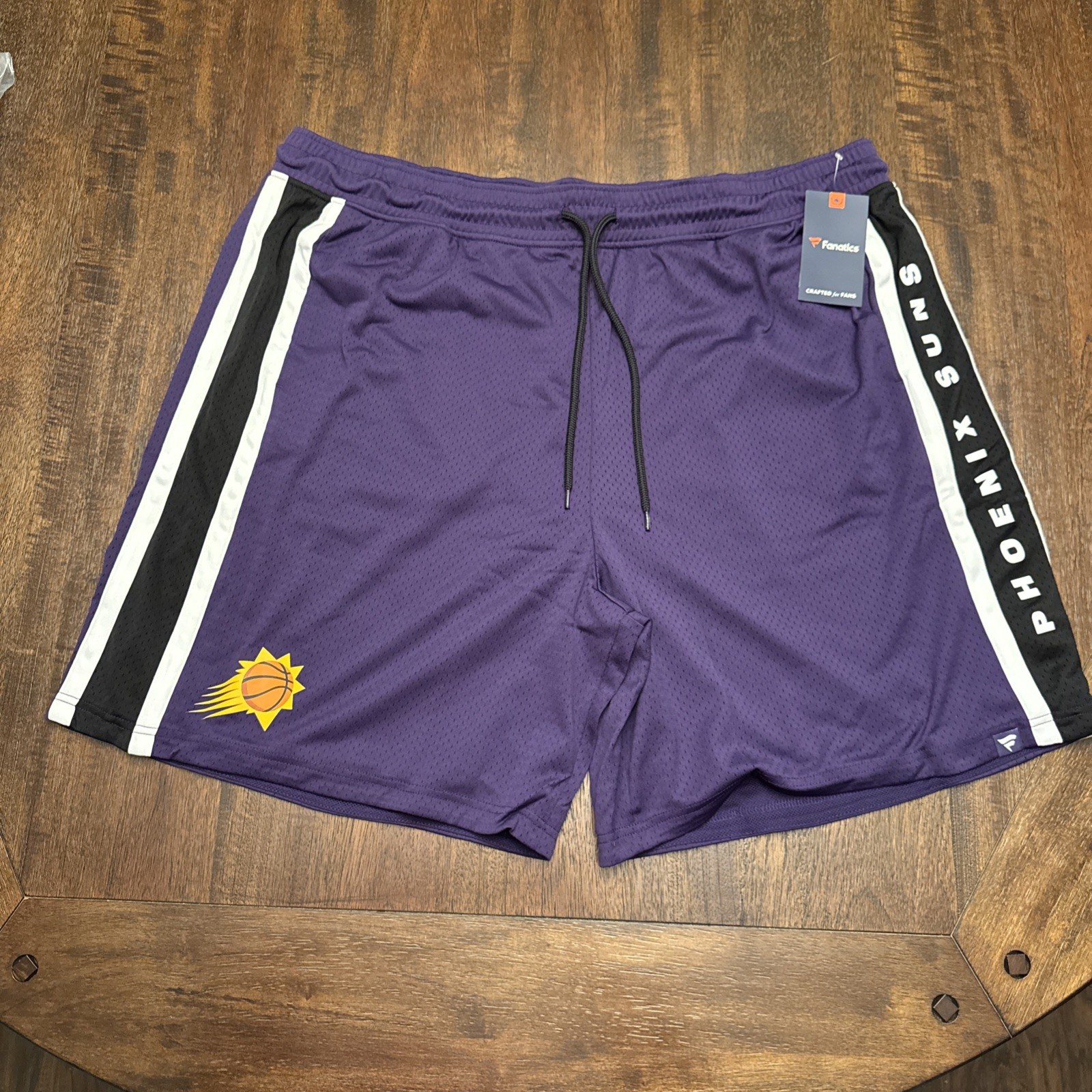 NWT Fanatics Phoenix Suns NBA Mesh Basketball Shorts Mens 4XL Purple Black NWT Fanatics Phoenix Suns NBA Mesh Basketball Shorts Mens 4XL Purple Black