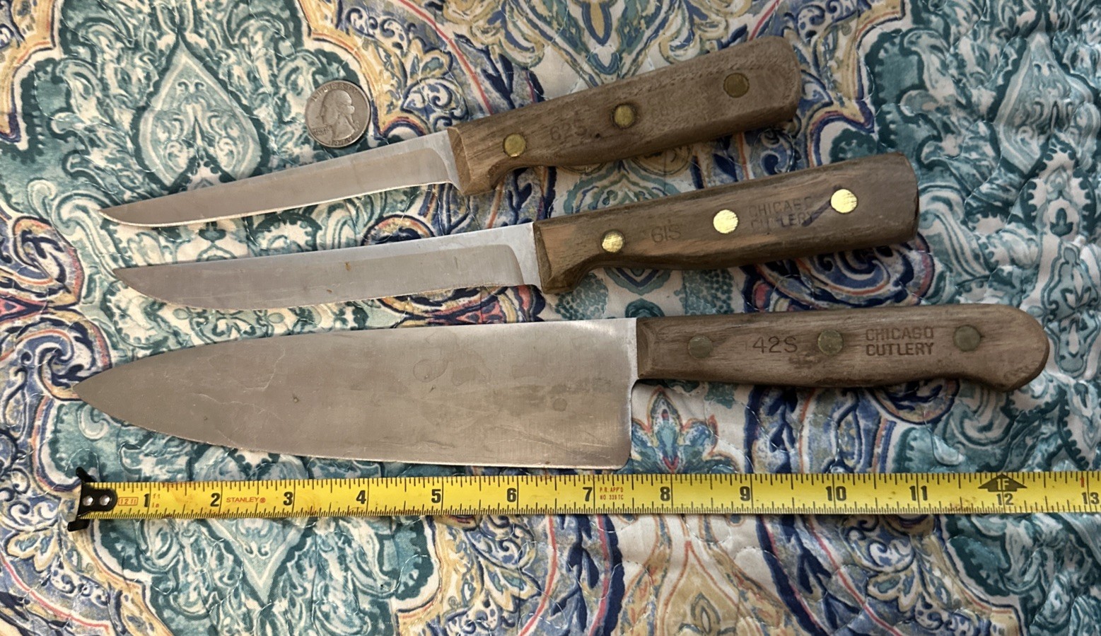 Chicago Cutlery Set Of 3, 42S, 61S, 62S Kitchen Knives Butcher Meat Cooking Yum
