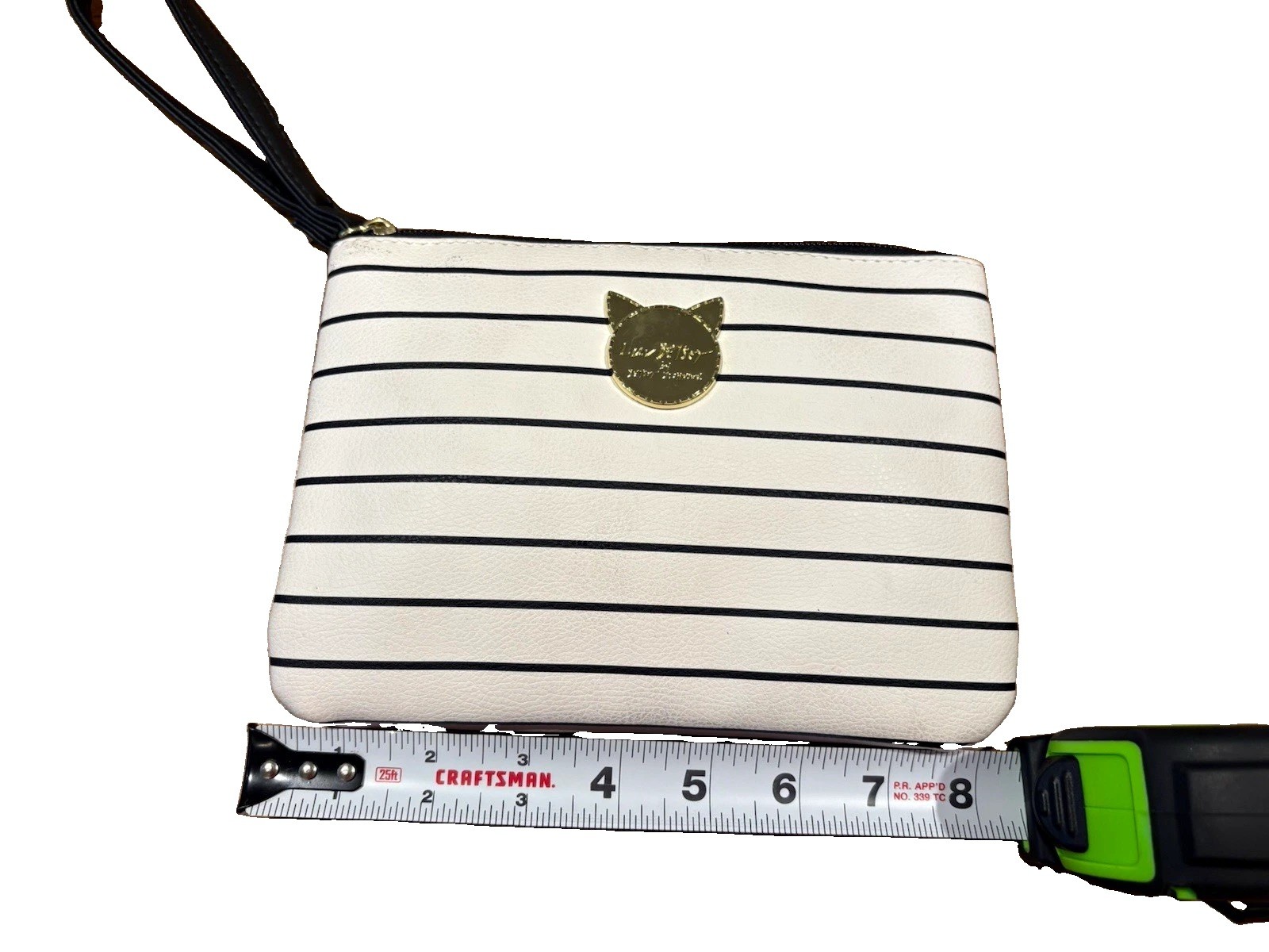 Luv Betsey by Betsey Johnson Striped Cat Logo Wristlet Wallet Zip Card Slots