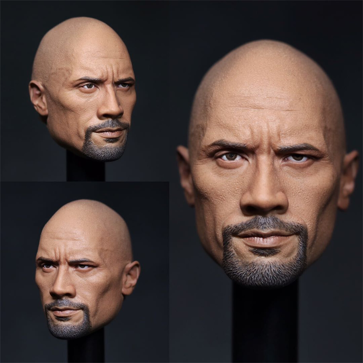 Eleven 11 X Kai EK01A 1/6 Beard Mr. Stone Dwayne Johnson Head Carved Model