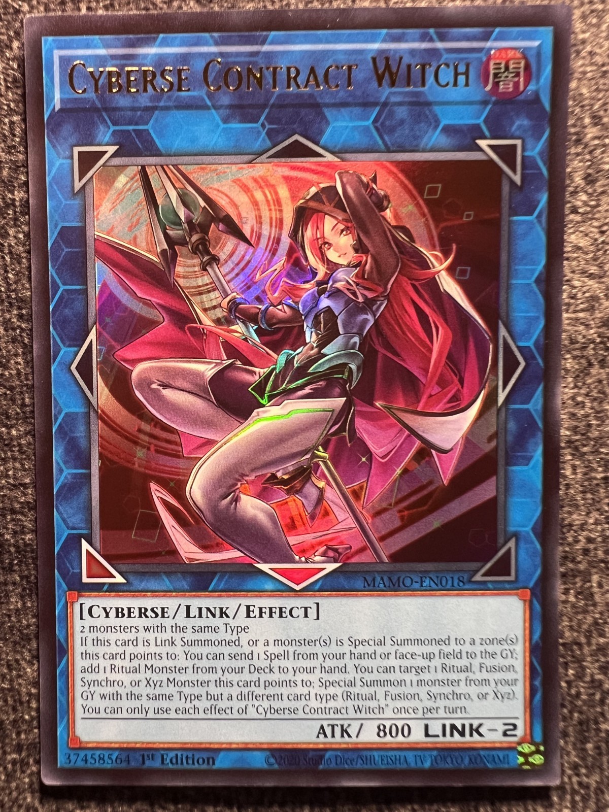 Yugioh Cyberse Contract Witch MAMO-EN018 Ultra Rare 1st Edition NM Yugioh Cyberse Contract Witch MAMO-EN018 Ultra Rare 1st Edition NM