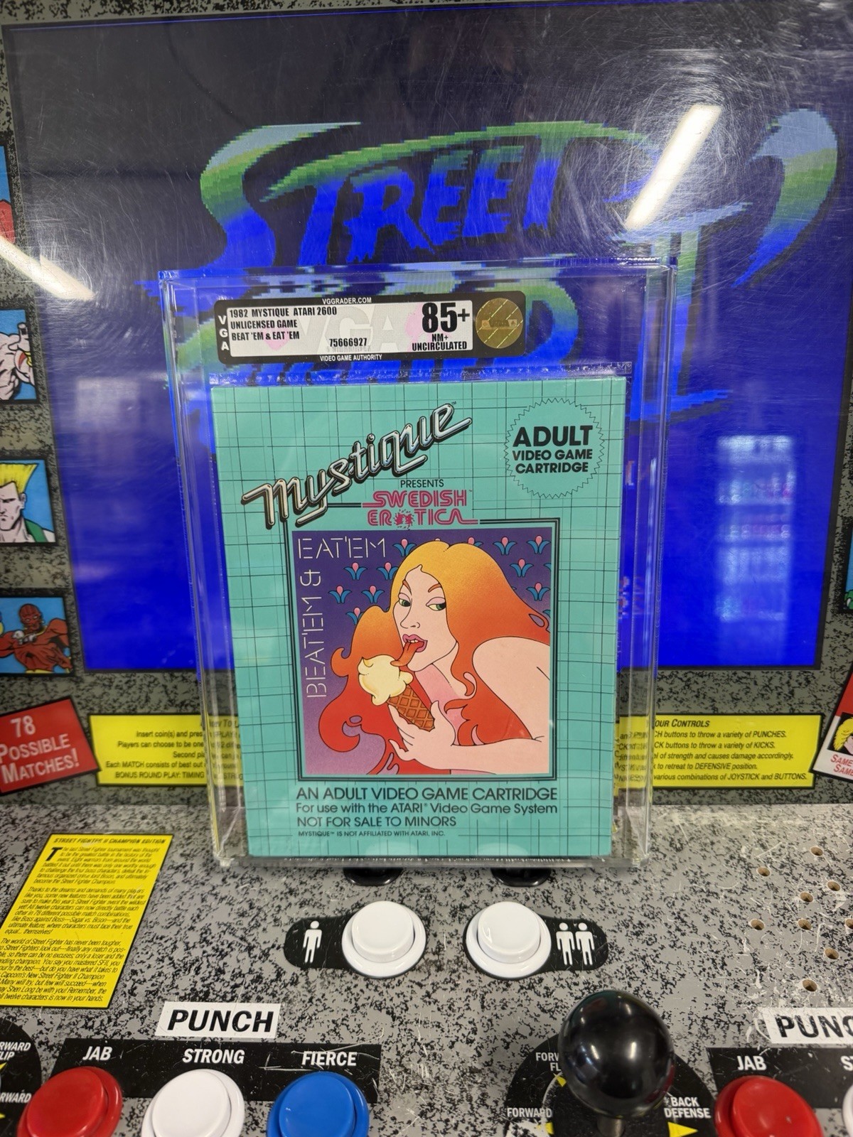 1982 Atari 2600 Beat \'Em & Eat \'Em Swedish Erotica XXX Adult Mystique VGA 85+