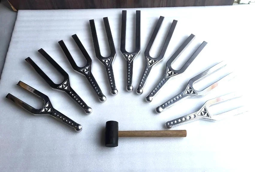 Sound Swords ( Giant Tuning Forks ) Chakra Frequencies with 