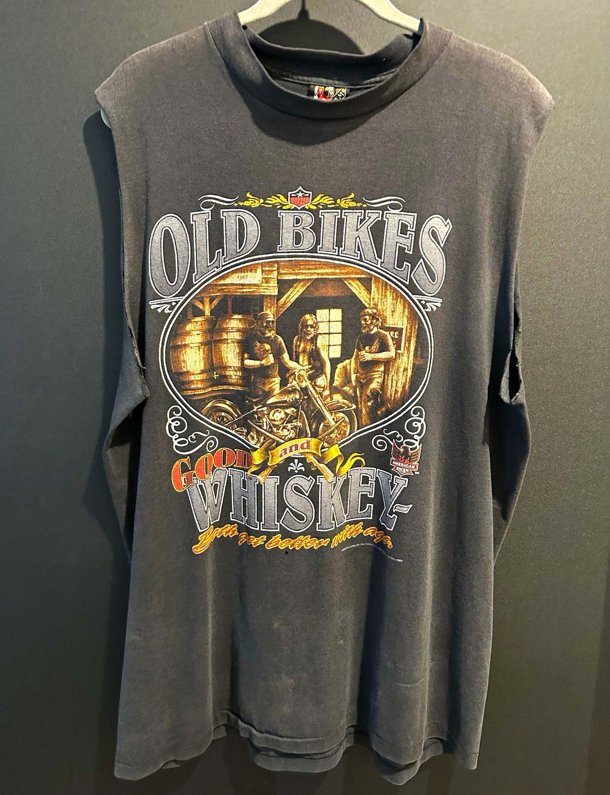 3D Emblem Men’s XL Black Sleeveless Graphic T-Shirt Vintage 1990s Motorcycle 3D Emblem Men’s XL Black Sleeveless Graphic T-Shirt Vintage 1990s Motorcycle