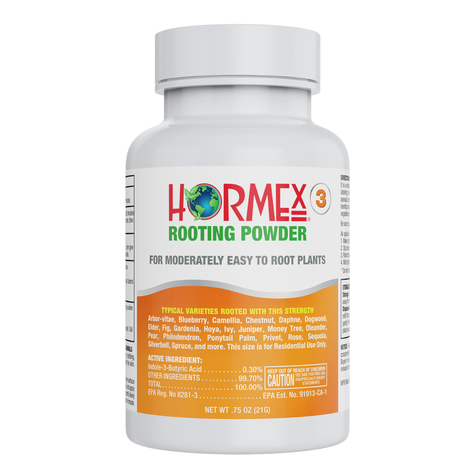 Hormex Rooting Powder #3 - for Moderately Easy to Root Plants - 0.3% IBA Hormex Rooting Powder #3 - for Moderately Easy to Root Plants - 0.3% IBA