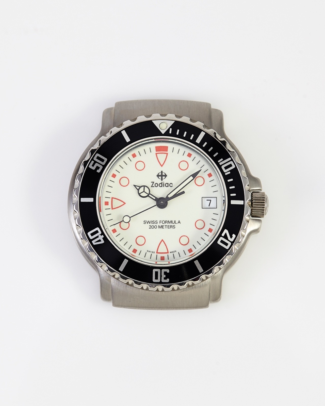 Zodiac Rare NOS 36mm Swiss Formula 200m Diving Watch with Fully Luminous Dial