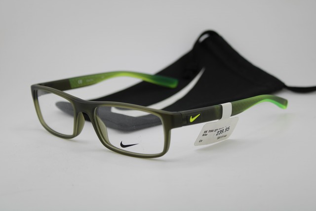 NEW NIKE 7090 320 DARK GREEN AUTHENTIC EYEGLASSES 53-17
