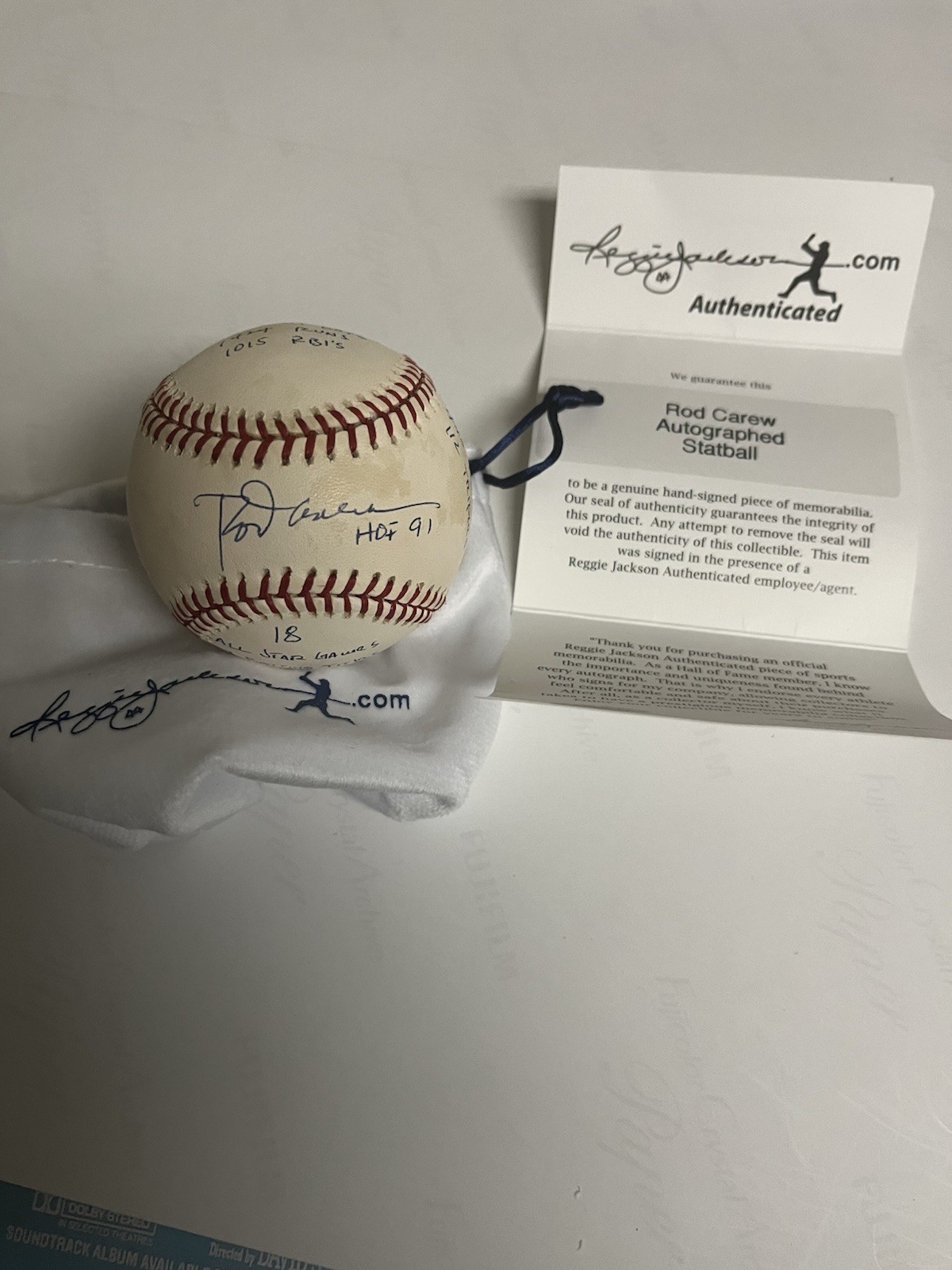Autographed Rod Carew 16 Stat Hand Signed Baseball Beckett An Reggie.com Certed