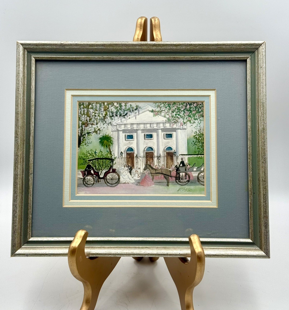 Bonnie Holden Victorian Art Print “Bright Beginnings” 1985 Matted Framed Signed