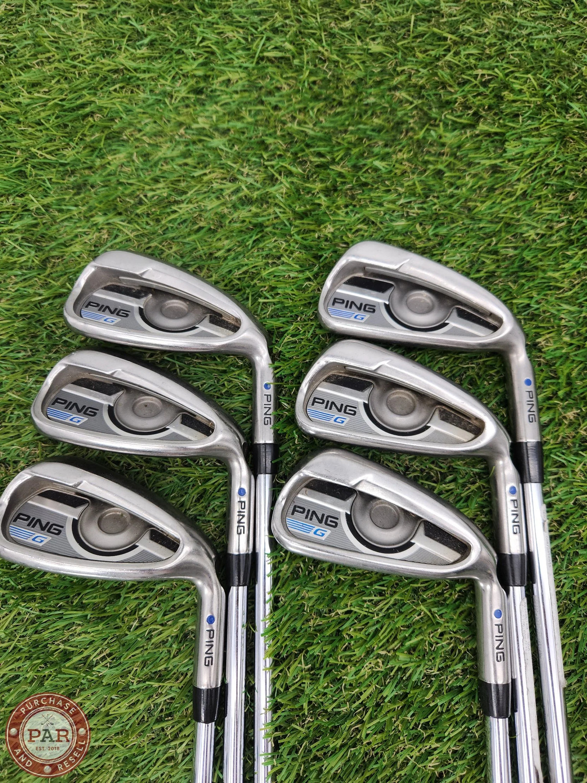 2016 PING G IRON SET 5-PW STIFF PING AMT 2.0  (BLUE DOT) GOOD