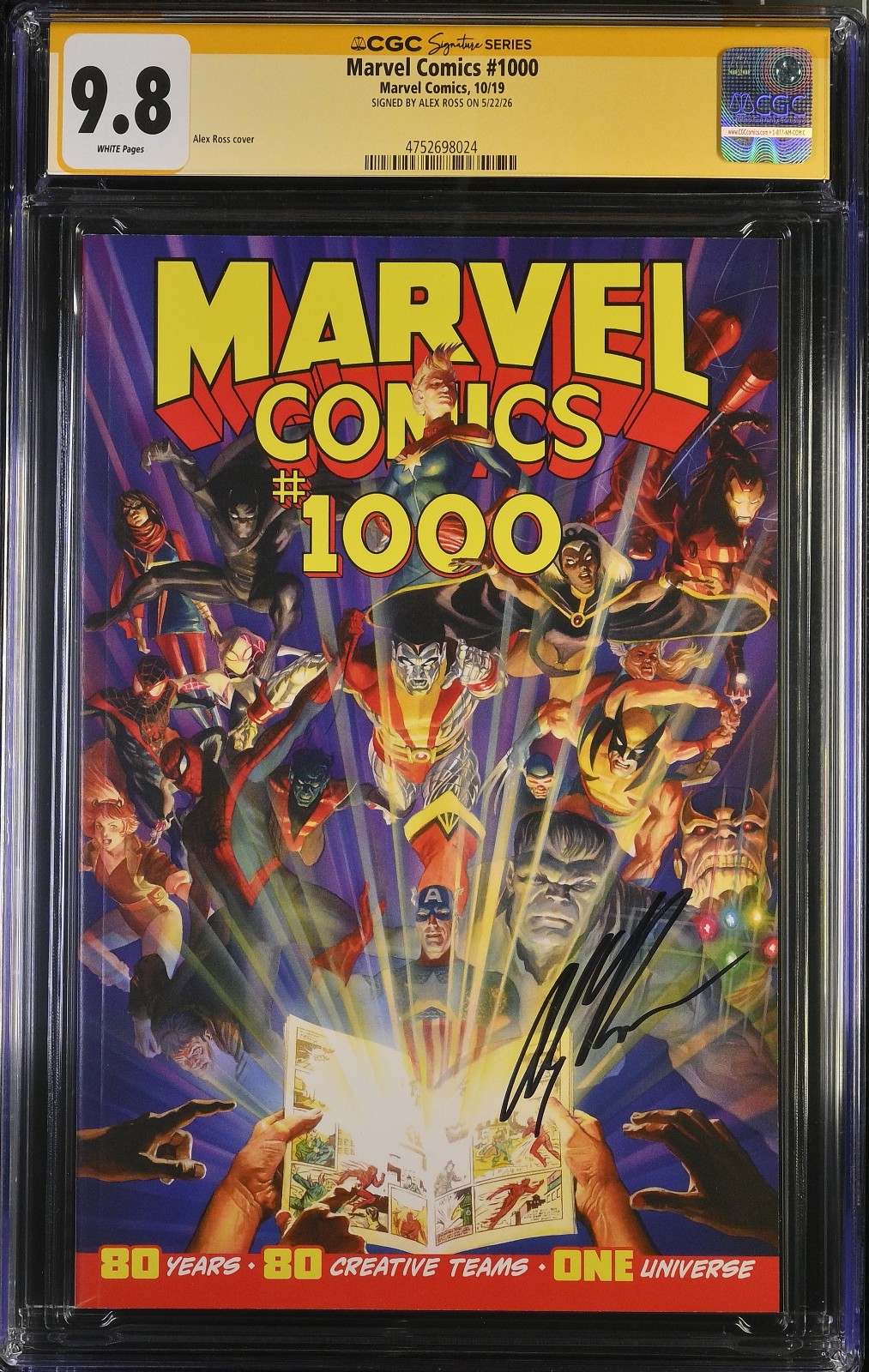 Marvel Comics #1000 Alex Ross Cover CGC 9.8 - Signed