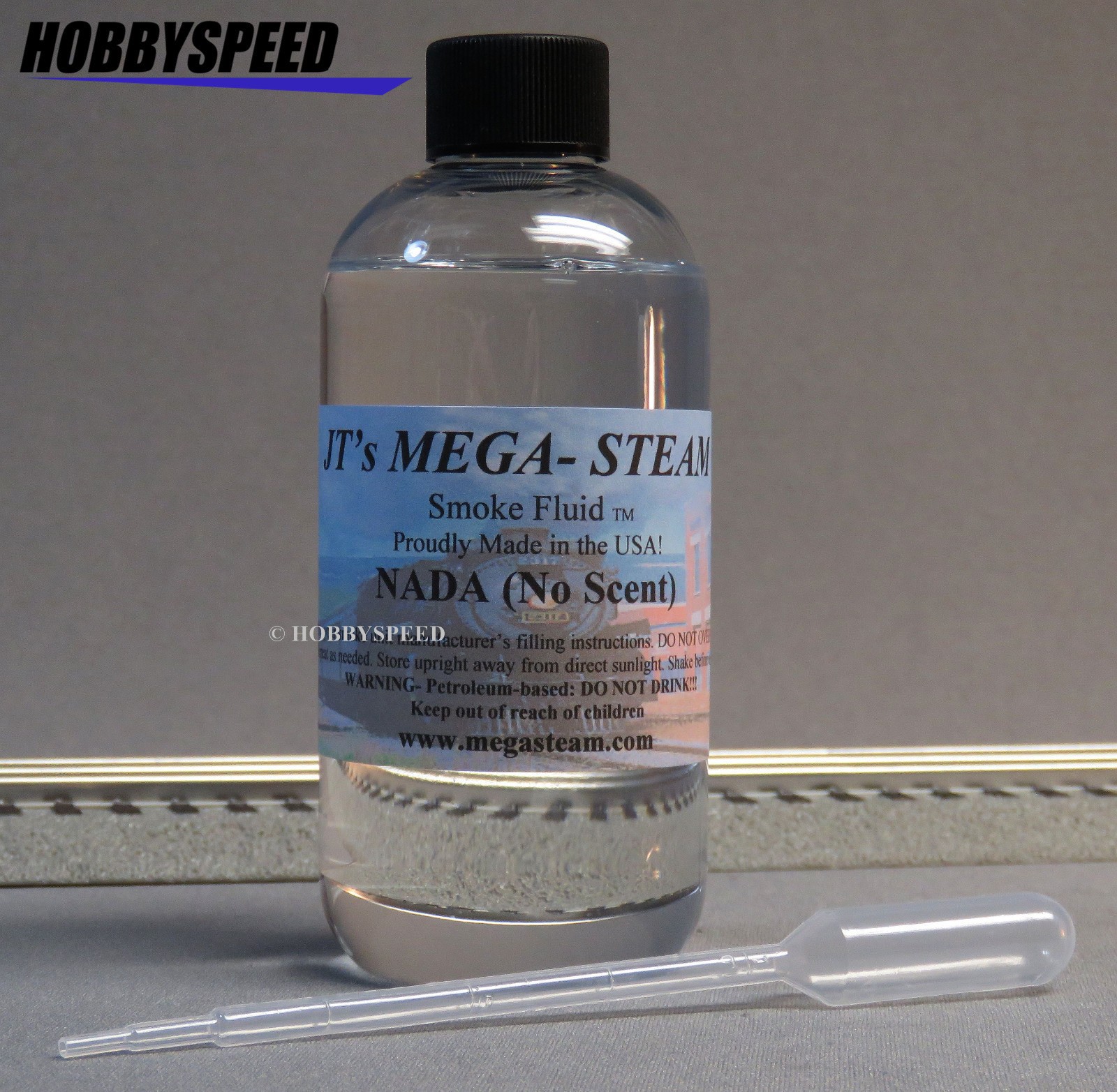 JT\'s MEGA-STEAM NADA SMOKE FLUID UNSCENTED & DROPPER train liquid JTM8NADA 8 OZ