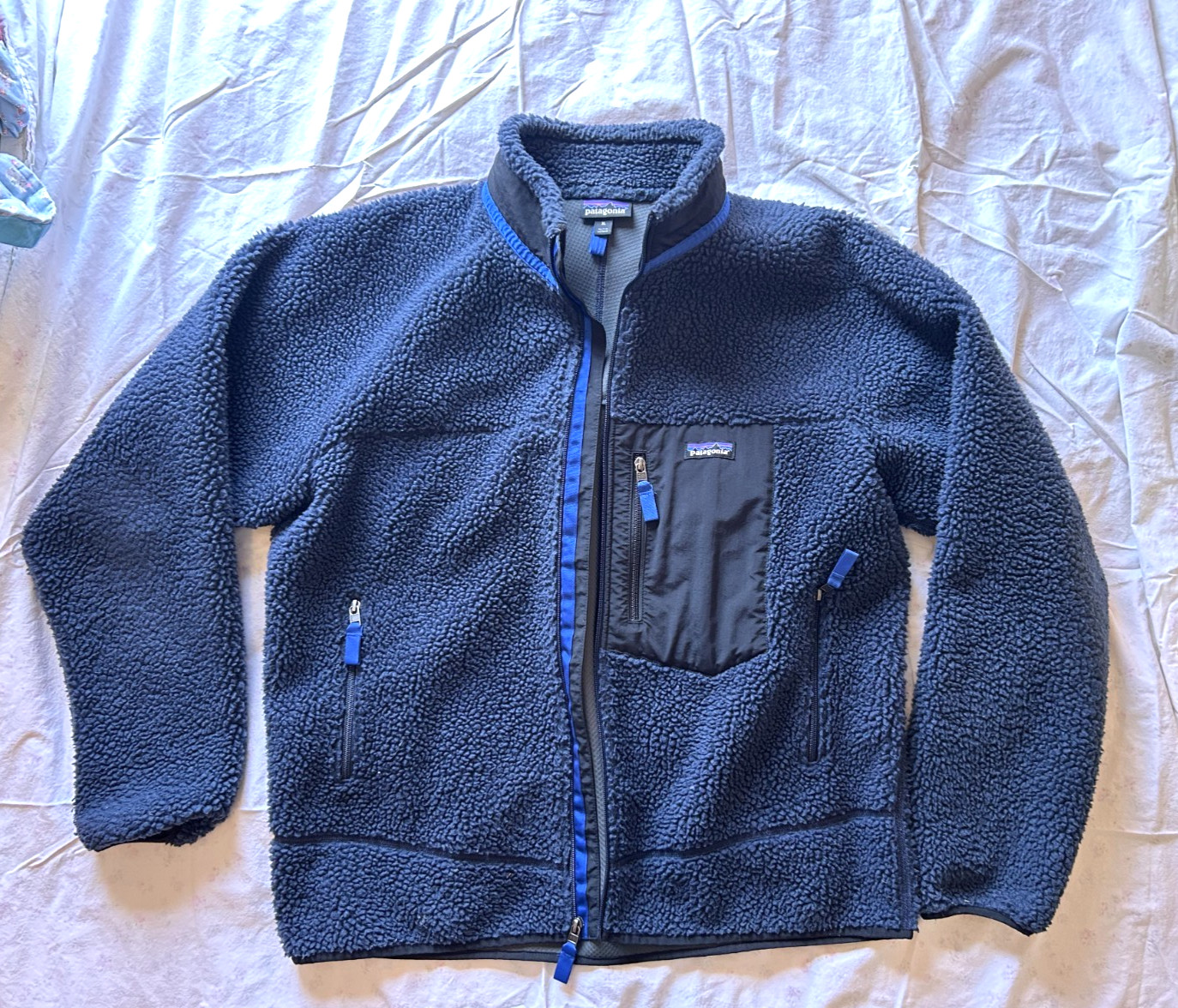 Patagonia Retro X Deep Pile Fleece Jacket Men XL Blue Full Zip Patagonia Retro X Deep Pile Fleece Jacket Men XL Blue Full Zip