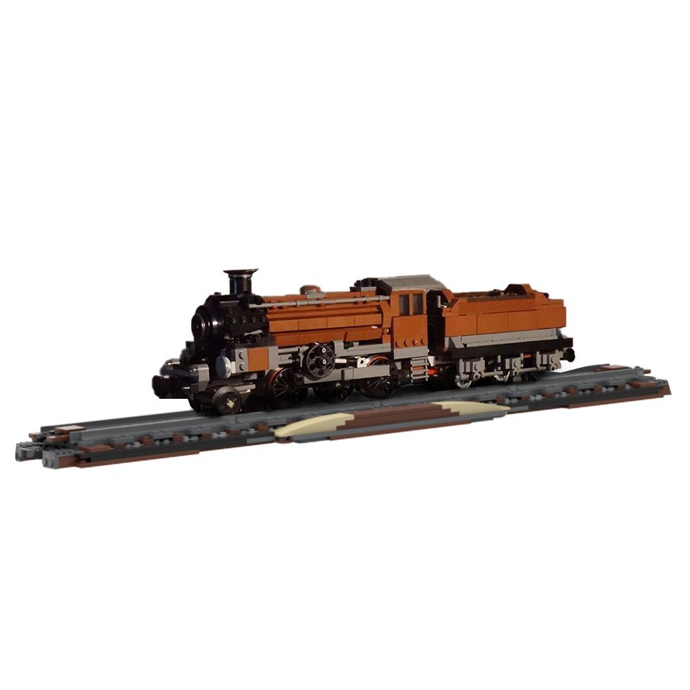 Enigmatic Steam Locomotive with Railroad Track Rails 1155PCS MOC Model