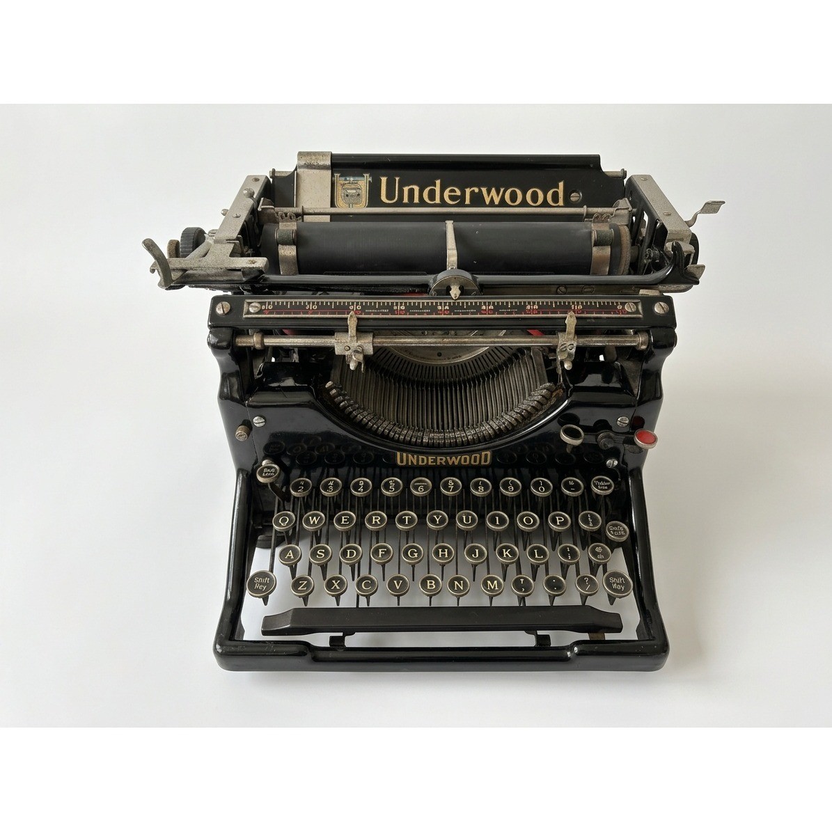 Antique Underwood No. 5 Typewriter c.1925-1931 Glass Keys, Original Unrestored*