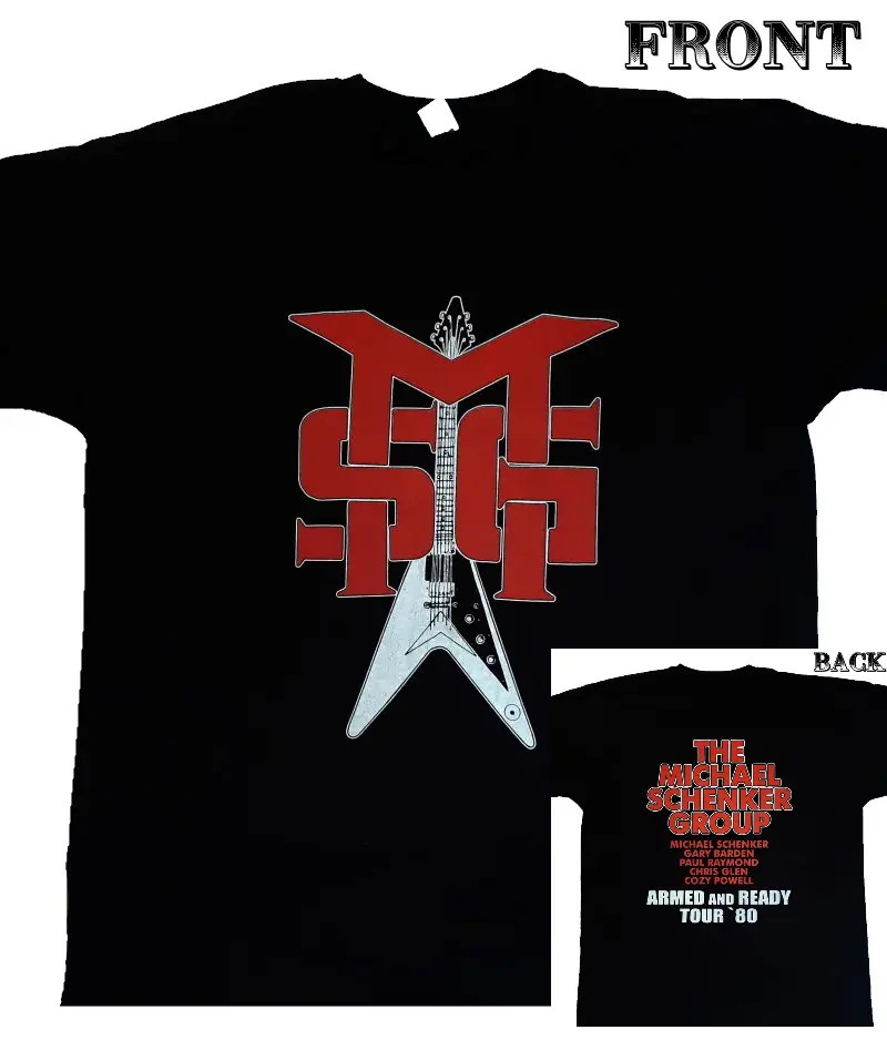 MICHAEL SCHENKER GROUP Armed and Ready Tour 1980 Black All Size T-Shirt PP152