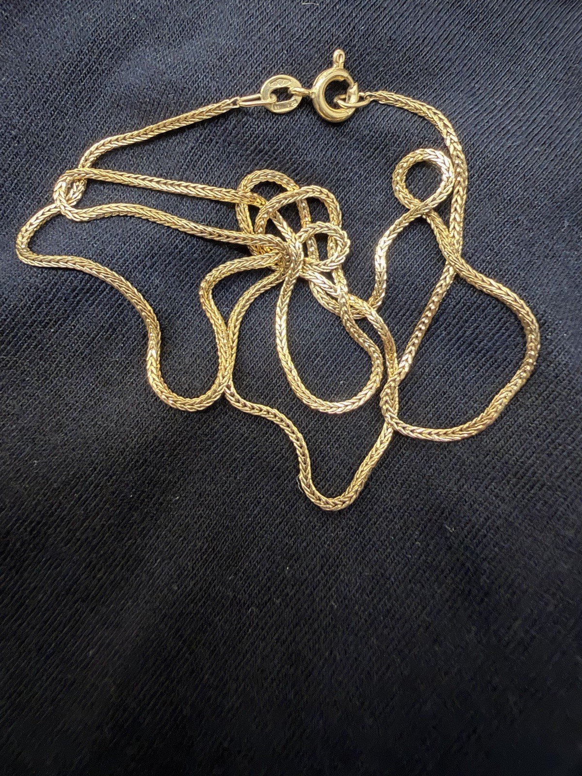 Authentic UNOAERRE 18K Solid Yellow Gold 750 Italian Wheat Chain Necklace 20 In.