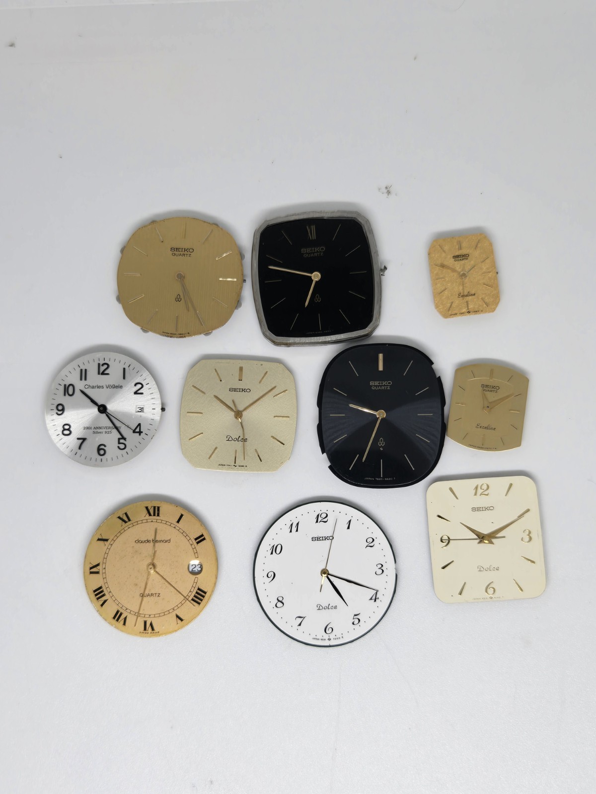 Job Lot of 10 Seiko Dolce Excline Quartz Watch Movements & Dials For Parts...