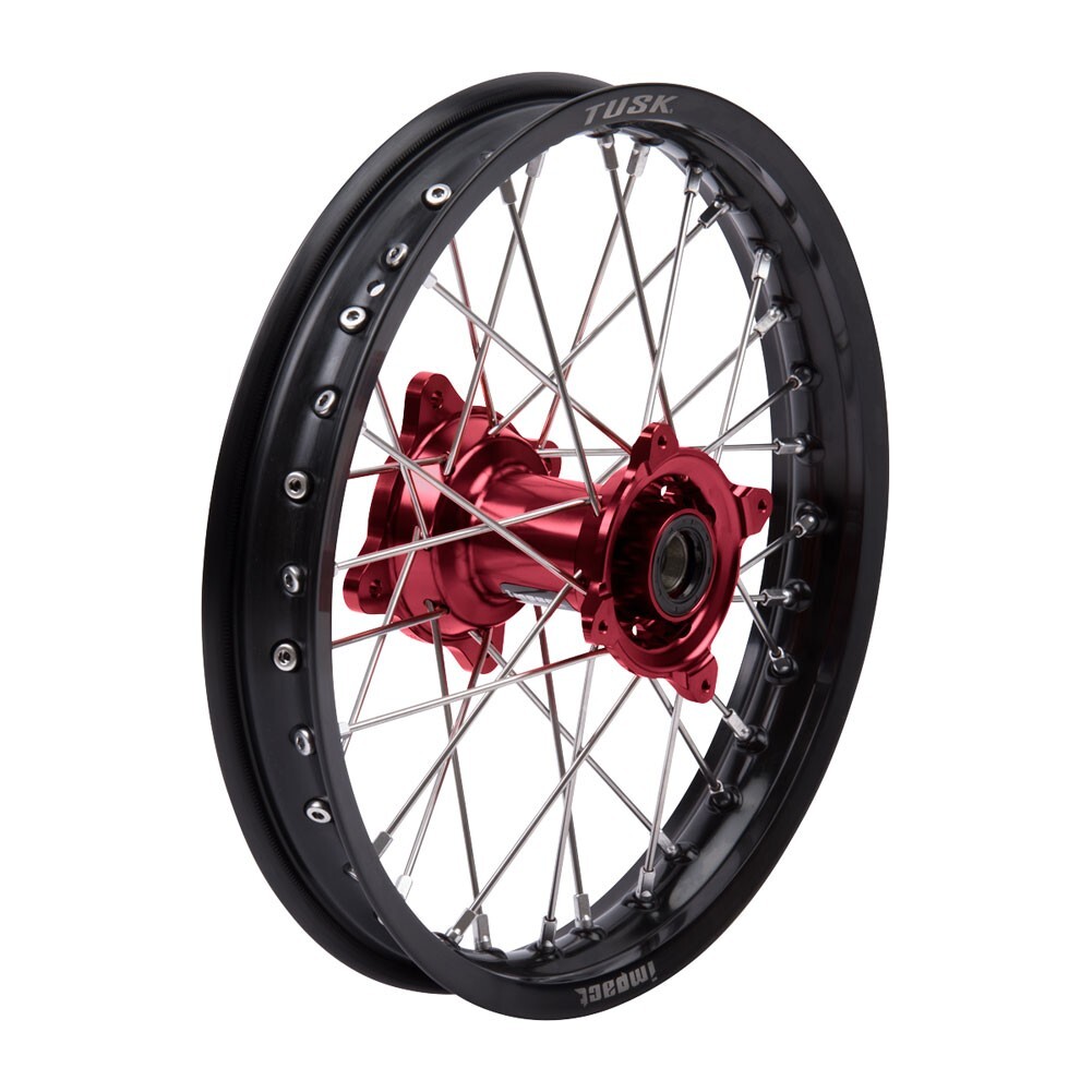Tusk Impact Complete Rear Wheel 16 x 1.85 Black Rim/Silver Spoke/Red Hub CRF150R
