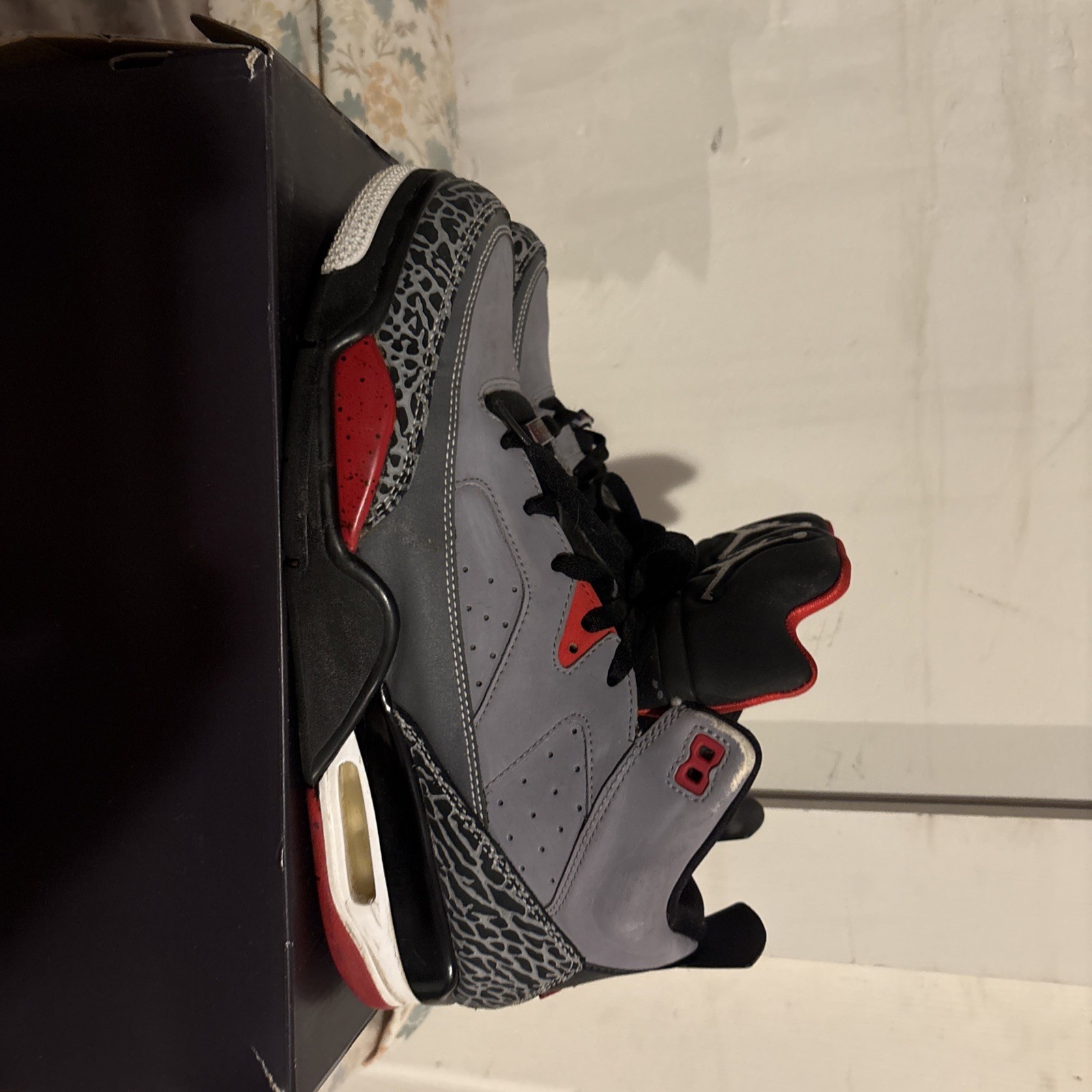 Nike Air Jordan Son Of Mars Low Cement Grey Red 580603-004 Size 12 Men Fast Ship