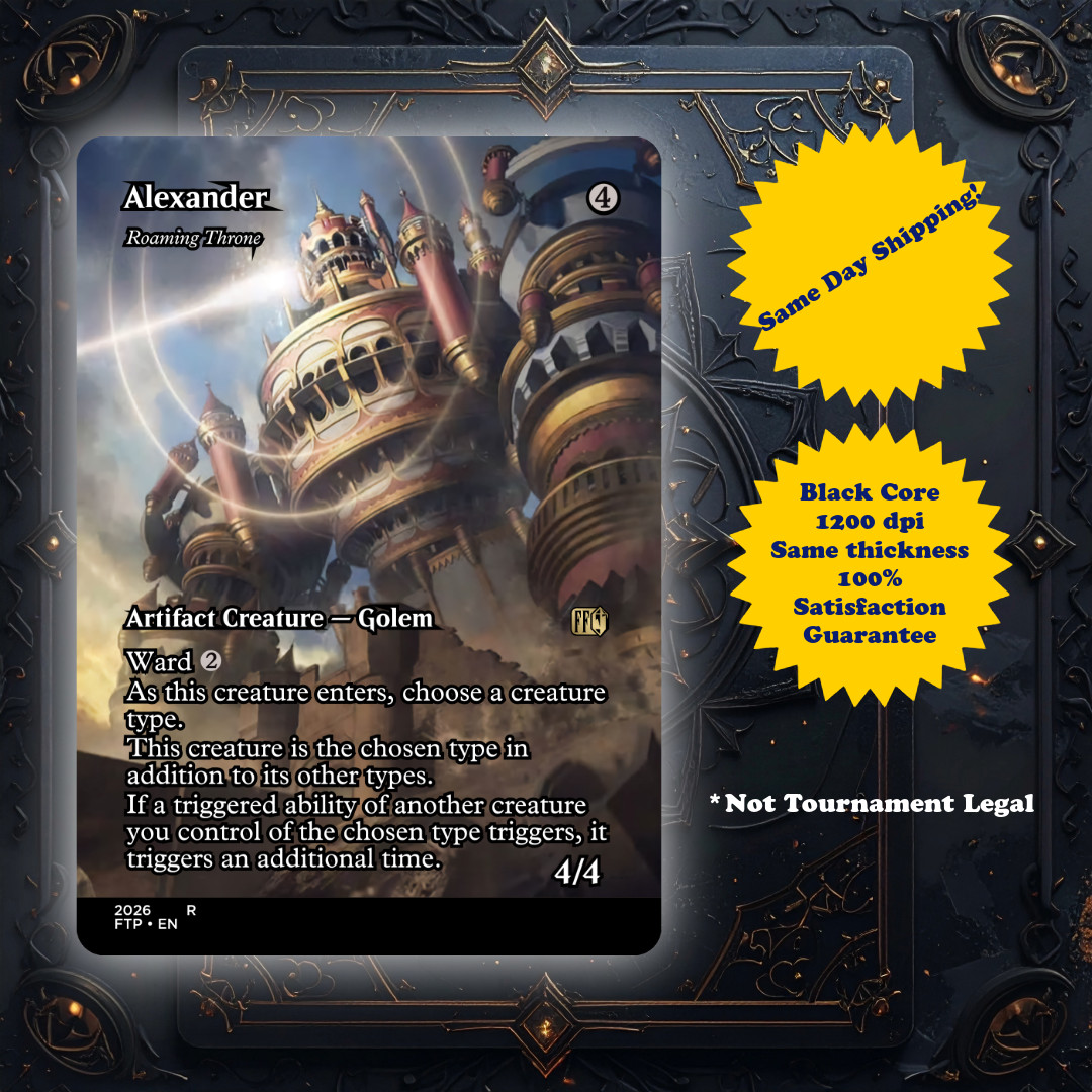 Roaming Throne Alexander Reskin - High Quality Custom Art Playtest card for MTG