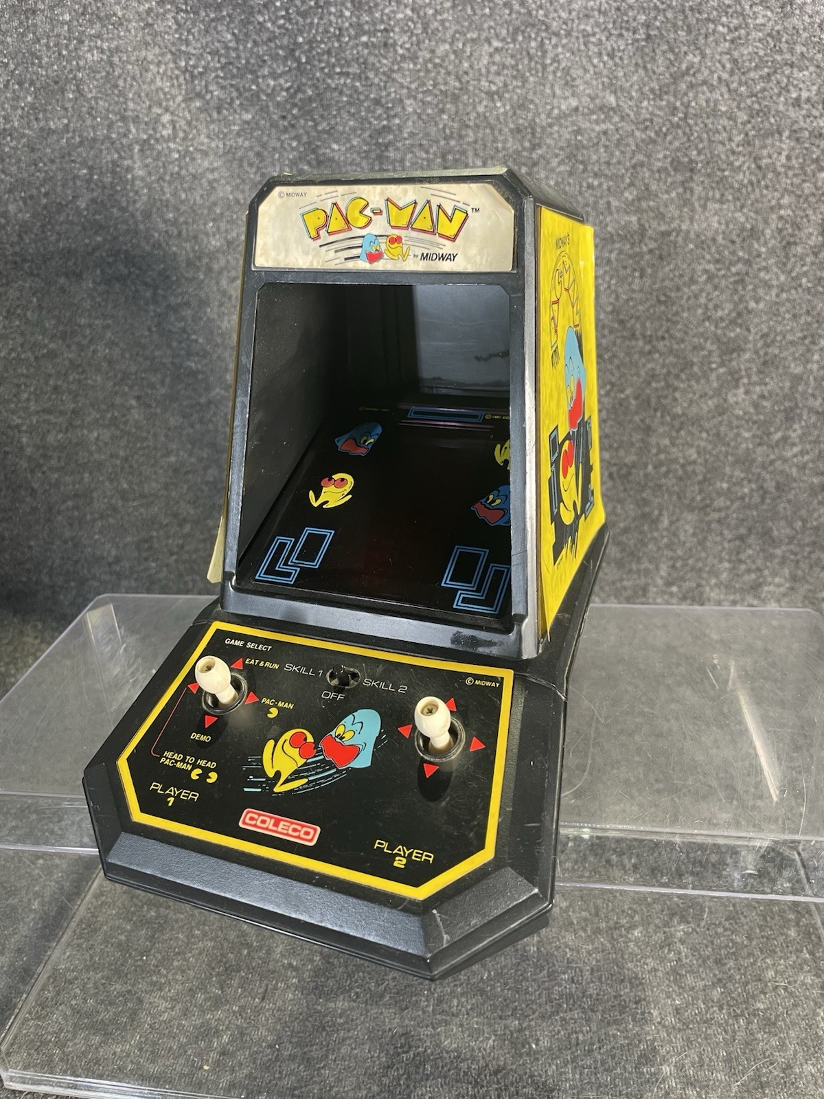 Vintage 1981 Midway Coleco Mini Arcade Pac-Man Video Game Tabletop Missing Cover