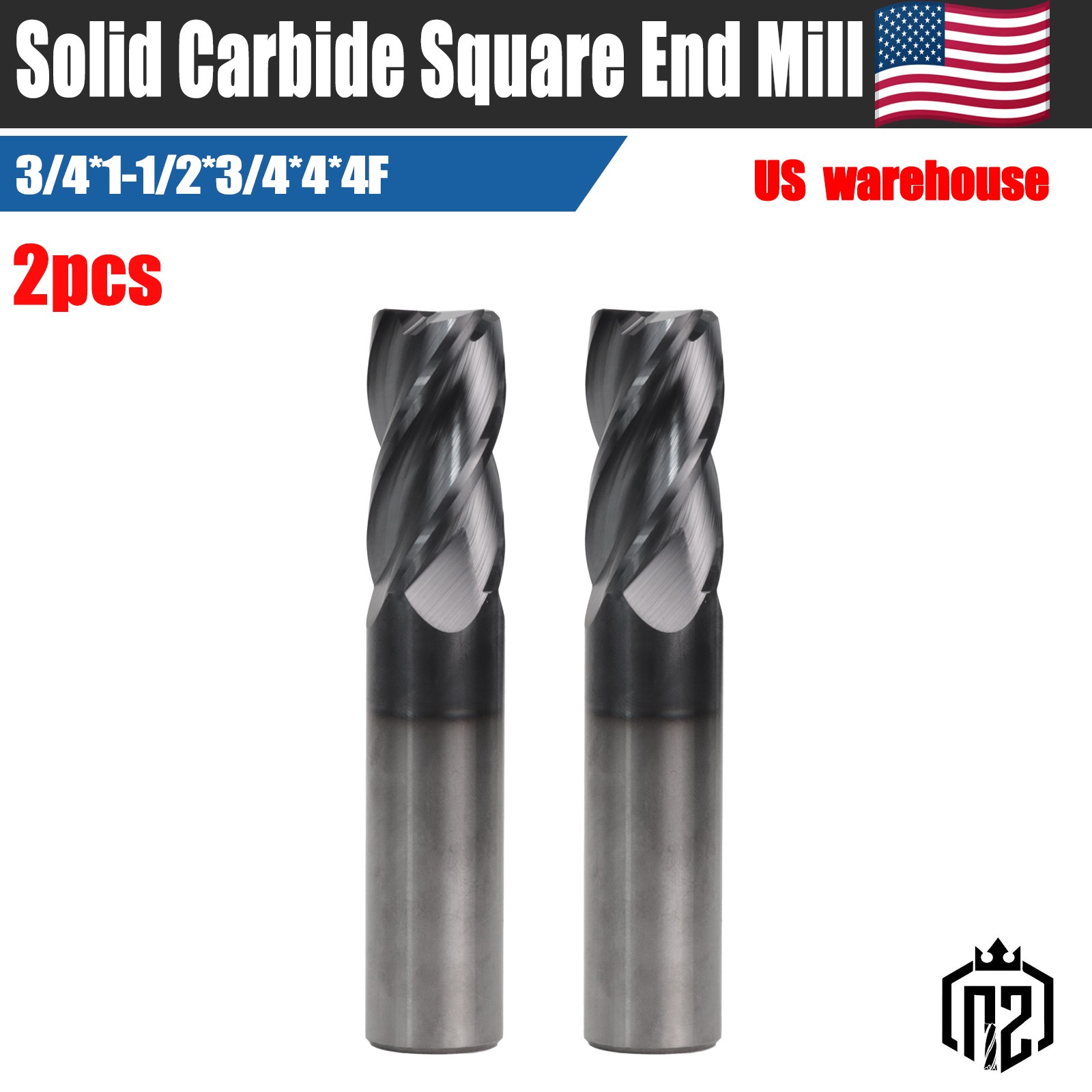 2PCS 4 Flute 3/4\ 2PCS 4 Flute 3/4\