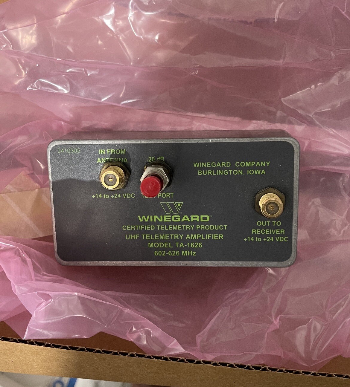 WINEGARD TA-1620 TELEMETRY AMPLIFIER  (309467) Excellent Working Condition