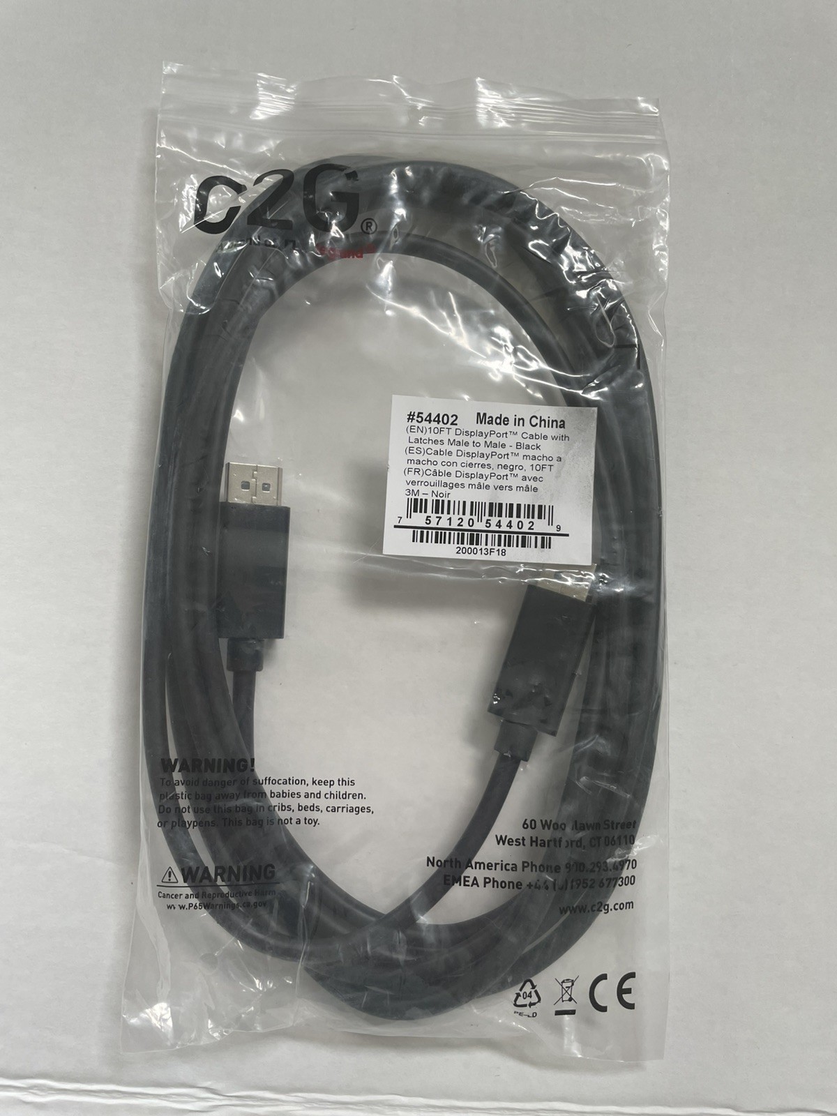 Lot of 19 C2G 10ft 8K DisplayPort Cable with Latches - M to M- DisplayPort Lot of 19 C2G 10ft 8K DisplayPort Cable with Latches - M to M- DisplayPort