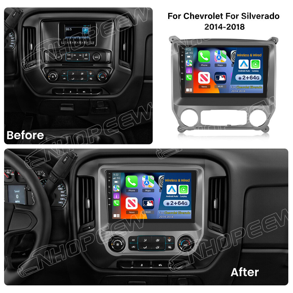 Android 15 Car Carplay Stereo Radio For 2014-2018 Chevrolet Silverado GMC Sierra