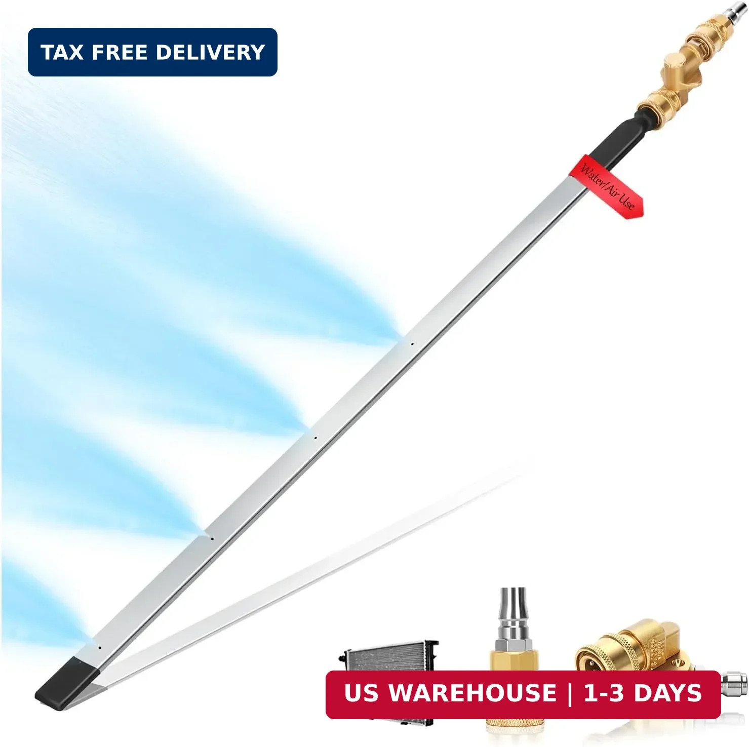 New 24\'\'Portable Radiator Cleaning Wand,Pressure Washer & Pressure Air Pump Flus