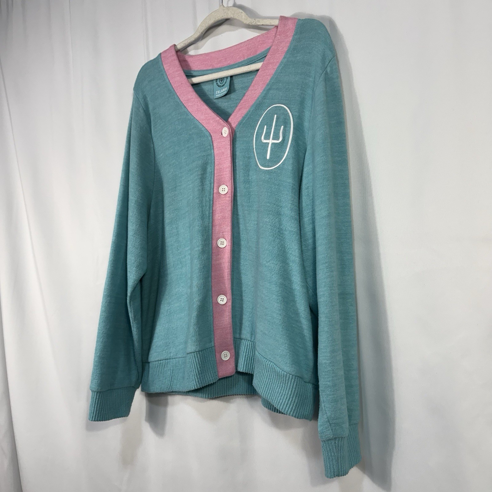 Twenty One Pilots Scaled And Icy Blue And Pink Button-Front Cardigan 2XL