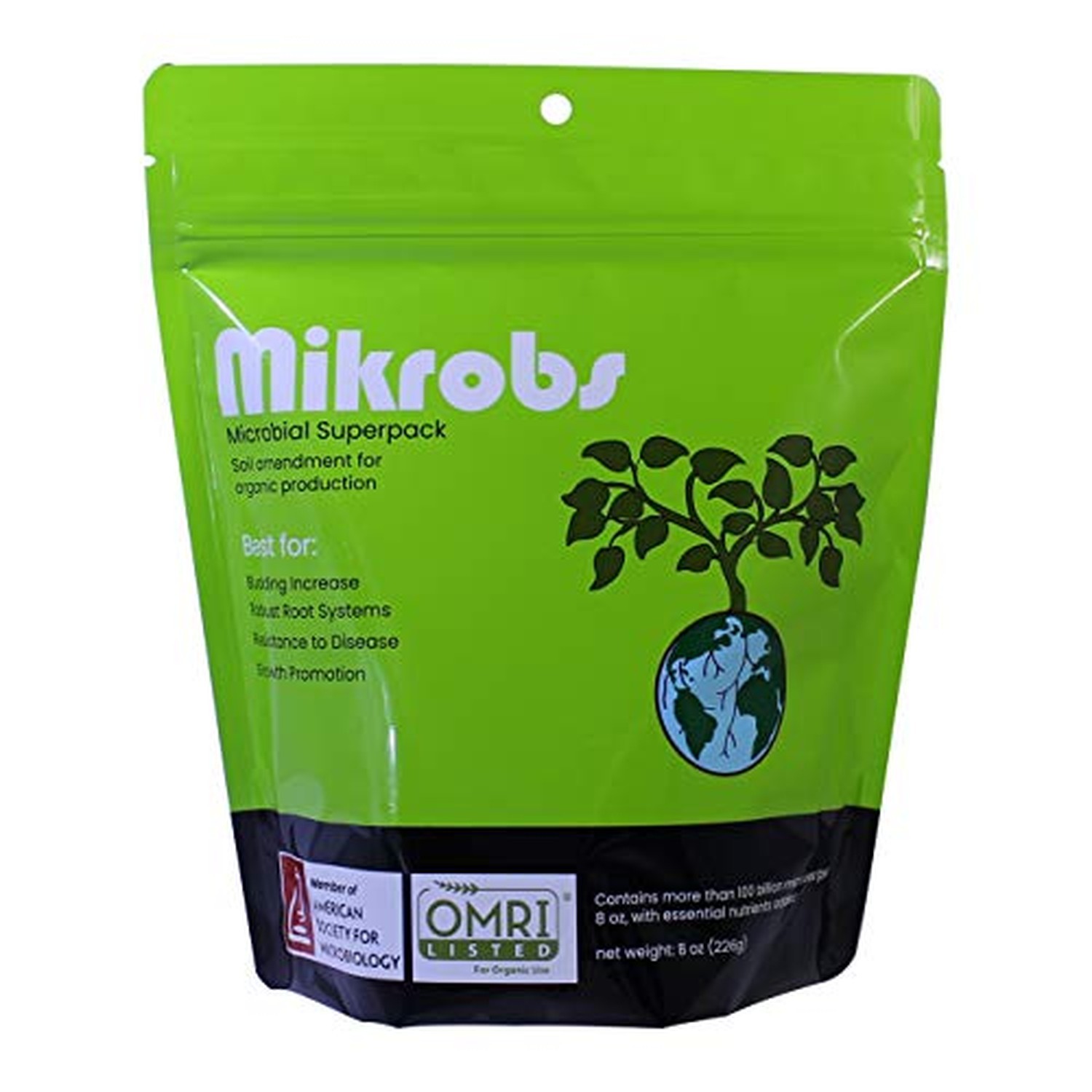 Mikrobs - Microbial Superpack for Living Soil. Revitalize Plants (8 Oz) 0.5 lb.