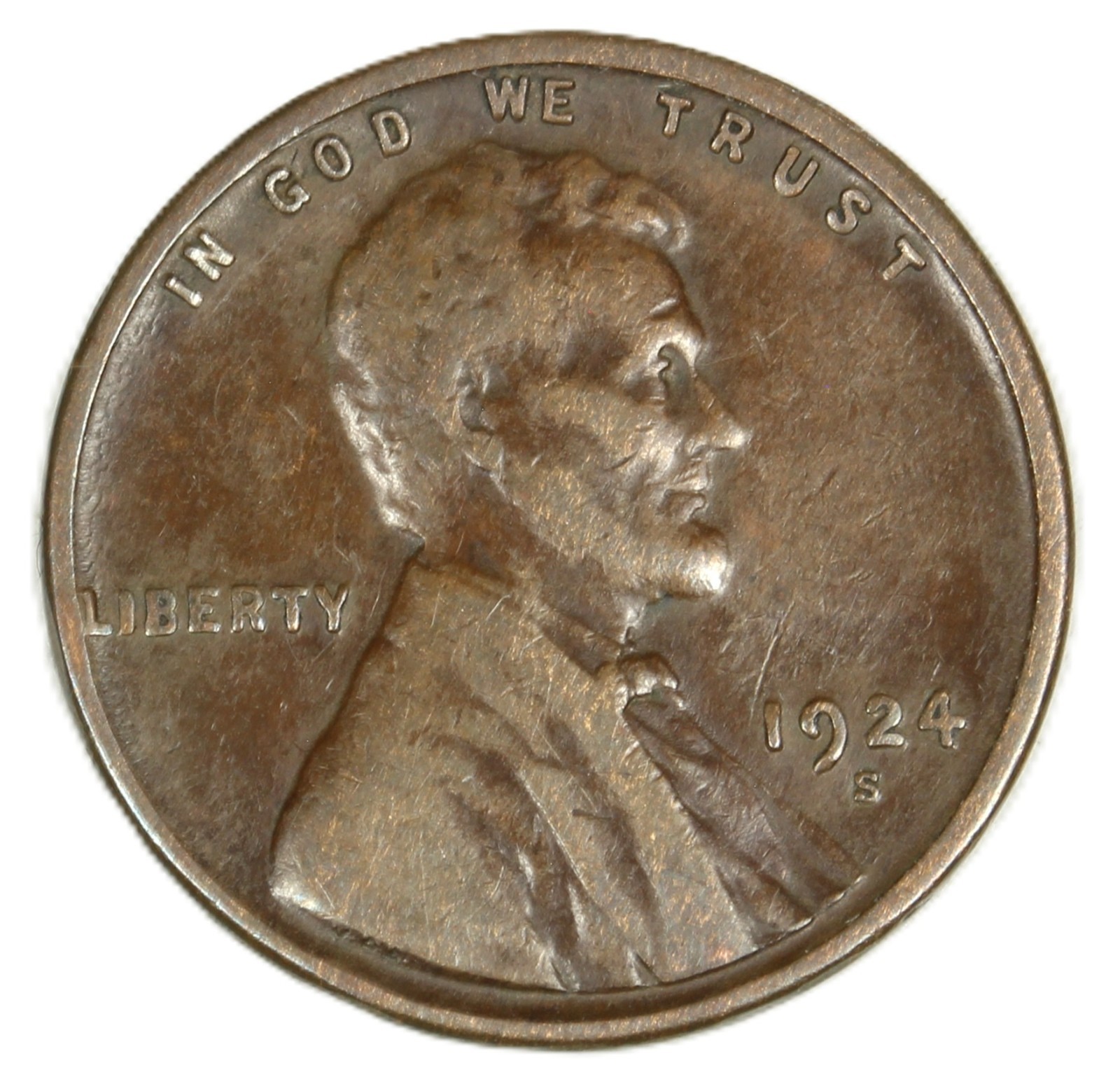 1924-S 1C BN Lincoln Cent- Choice VF -SMH- 2515 1924-S 1C BN Lincoln Cent- Choice VF -SMH- 2515