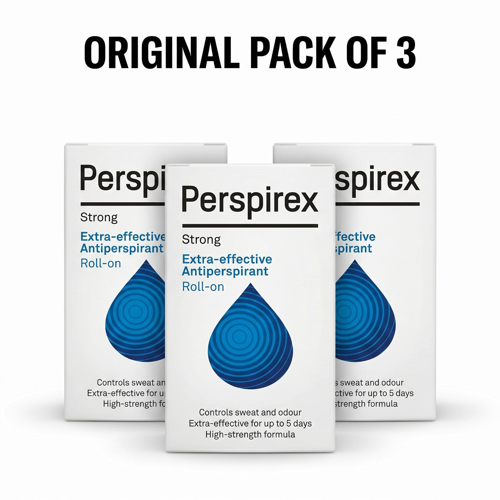 Perspirex Strong Antiperspirant Roll On 20ml Pack of 3 Extra Effective 3-5 Days