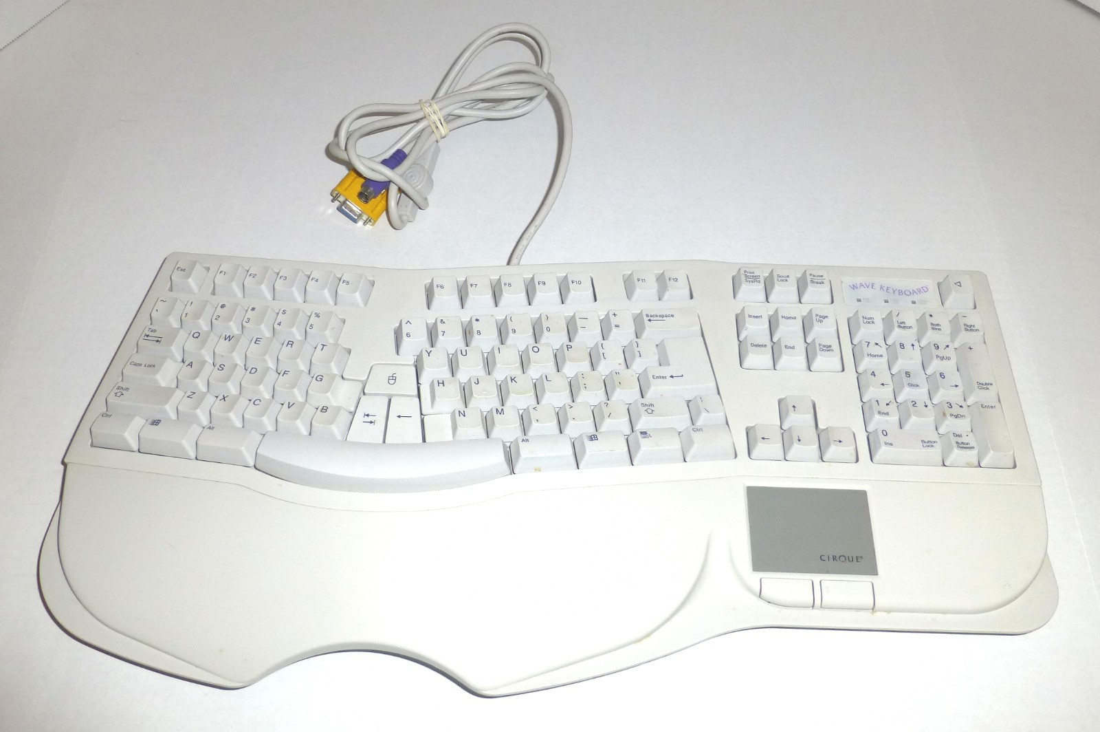 VTG Cirque Glidepoint Wave PS/2 & Serial Keyboard Model:GKB330 Tested Works READ