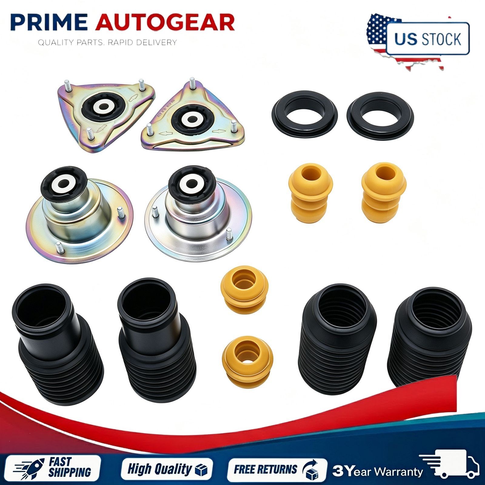 14pcs Front & Rear Strut Mounts Bearing Mounting Kit For Porsche 986 Boxster 911