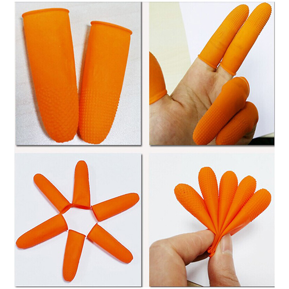 Powder-Free Latex Protective Orange Finger Cots 100PC 200PC 400PC UPick
