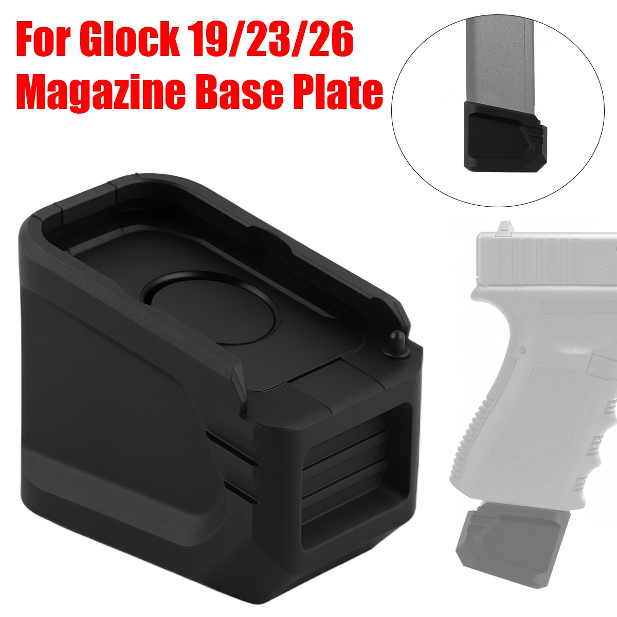 For Glock 19/23/26 Gen 2-3-4-5 Enhanced Added Weight Mag Base Plate