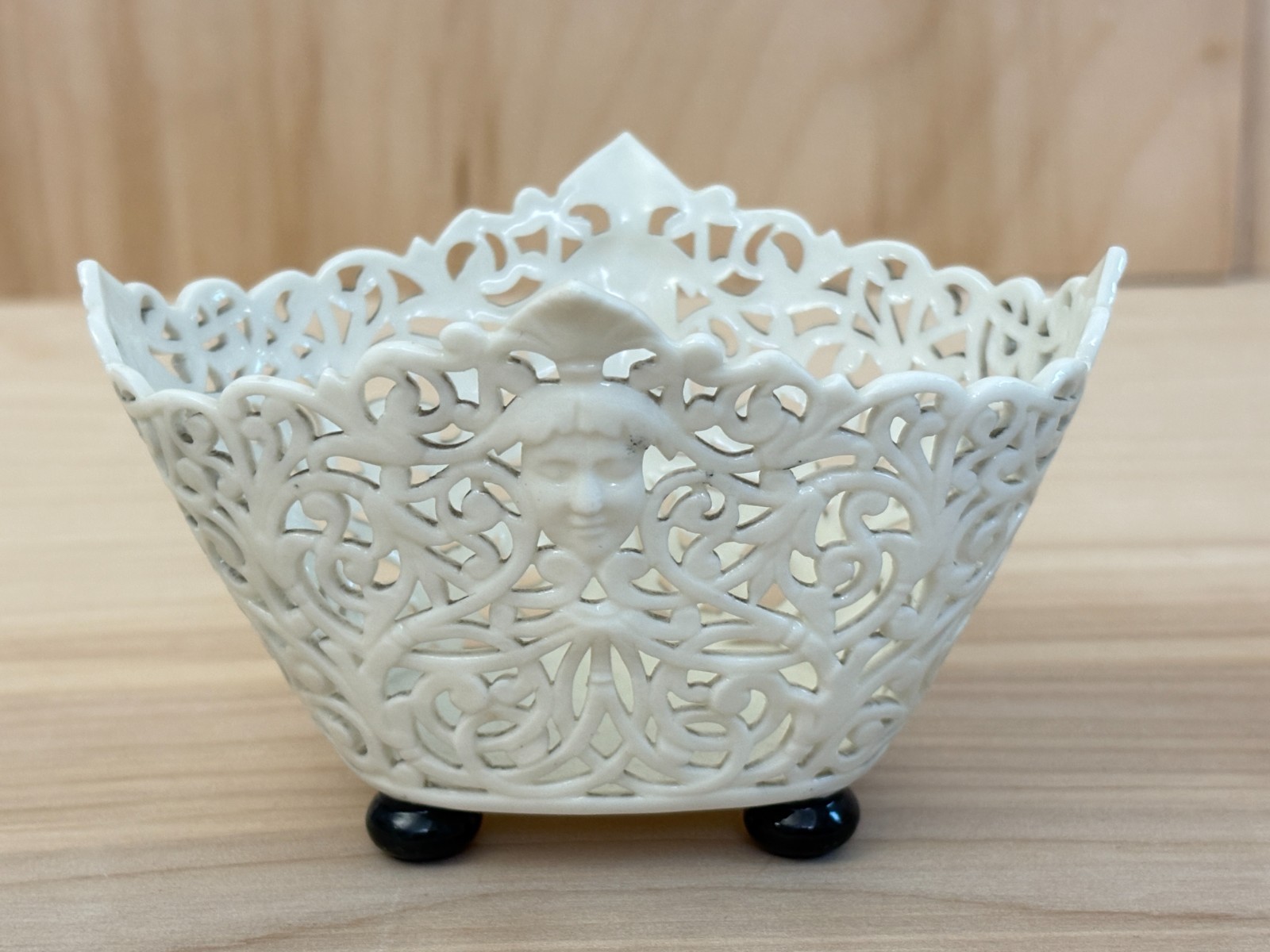 Antique Grainger Worcester Reticulated Porcelain Bowl, Royal China Works, 1898
